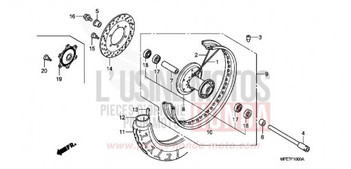 ROUE AVANT VT750C27 de 2007